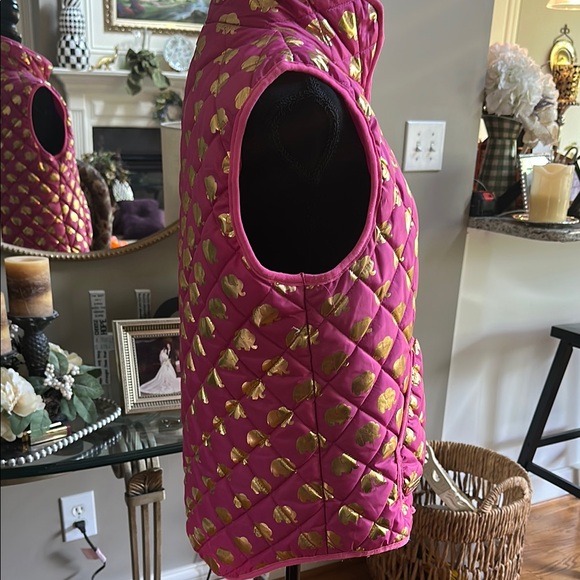 Simply Southern Pink Vest with Gold Elephant Accents NWOT size Large - Picture 6 of 13